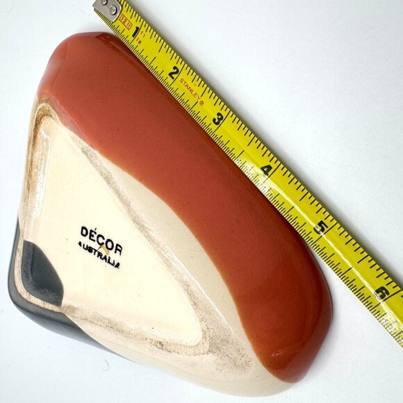 Décor Australia Fiji Ceramic Triangular Dish Ashtray Abstract Art Plate Vtg 2 - Picture 4 of 7